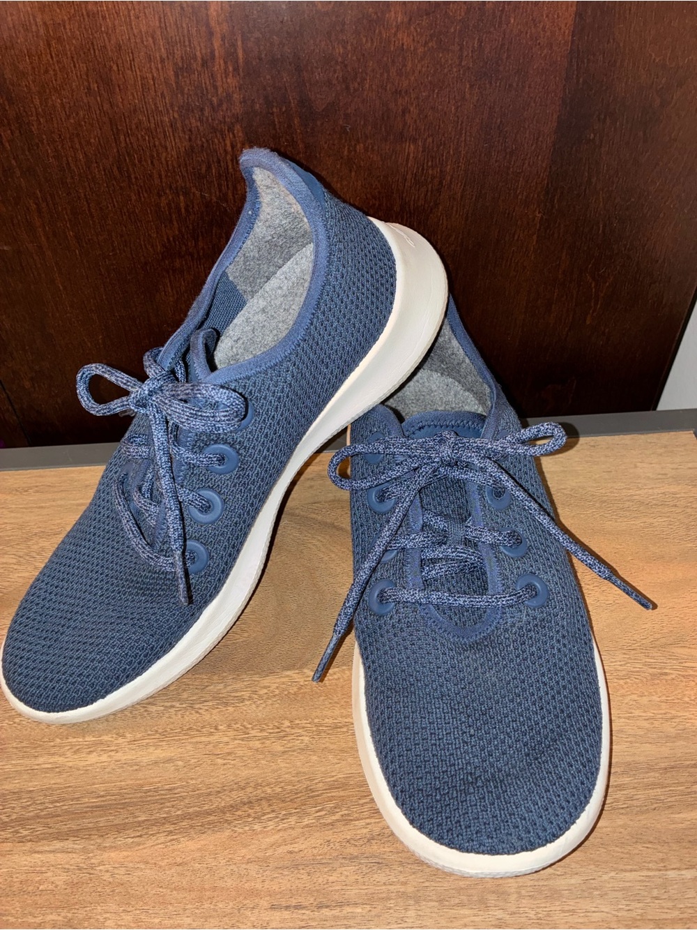 allbirds Navy Knit Lace-Up Trainer